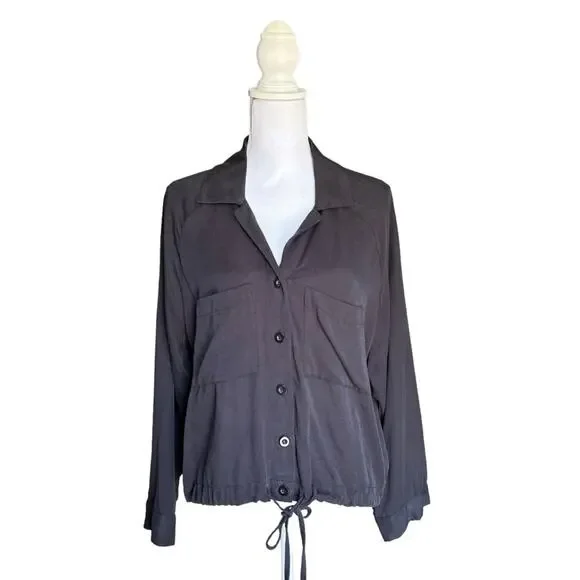 LNA Drawstring Button Down Shirt- Size Medium - Picture 4 of 14